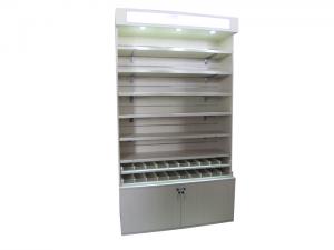 白色三聚氰胺槽板超市展示架 木制商超展示架系列厂家直销