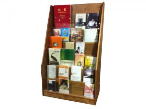 简约图书馆胡桃木书架 书店办公室木制亚克力书架厂家批发